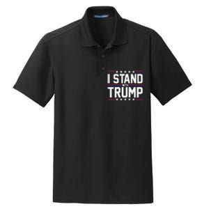 I Stand With Trump American Flag Usa Trump Supporter Dry Zone Grid Polo