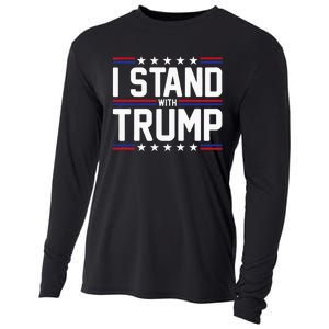 I Stand With Trump American Flag Usa Trump Supporter Cooling Performance Long Sleeve Crew