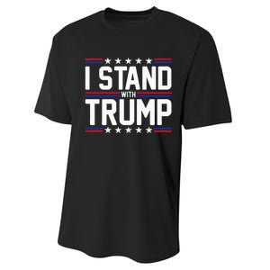 I Stand With Trump American Flag Usa Trump Supporter Performance Sprint T-Shirt