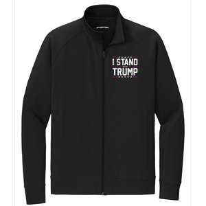 I Stand With Trump American Flag Usa Trump Supporter Stretch Full-Zip Cadet Jacket