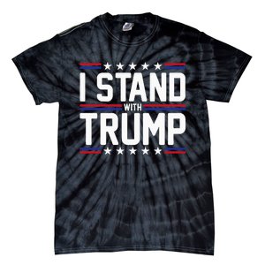 I Stand With Trump American Flag Usa Trump Supporter Tie-Dye T-Shirt