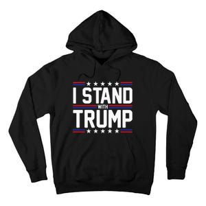 I Stand With Trump American Flag Usa Trump Supporter Tall Hoodie