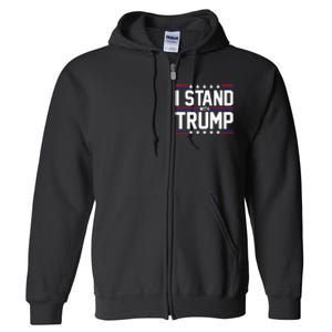 I Stand With Trump American Flag Usa Trump Supporter Full Zip Hoodie