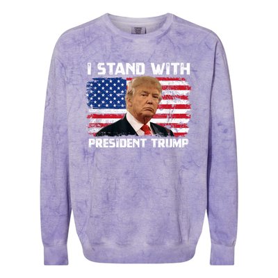 I Stand With President Trump MaraLago Trump Support Colorblast Crewneck Sweatshirt