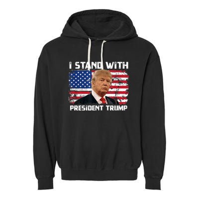 I Stand With President Trump MaraLago Trump Support Garment-Dyed Fleece Hoodie