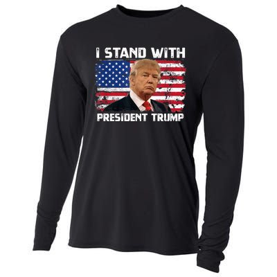 I Stand With President Trump MaraLago Trump Support Cooling Performance Long Sleeve Crew