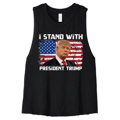 I Stand With President Trump MaraLago Trump Support Women's Racerback Cropped Tank