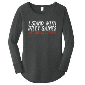 I Stand With Riley Gaines Save Womens Sports Women's Perfect Tri Tunic Long Sleeve Shirt