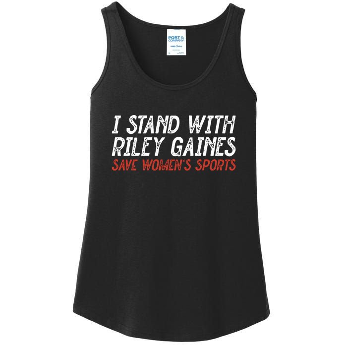 I Stand With Riley Gaines Save Womens Sports Ladies Essential Tank