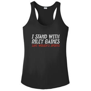 I Stand With Riley Gaines Save Womens Sports Ladies PosiCharge Competitor Racerback Tank