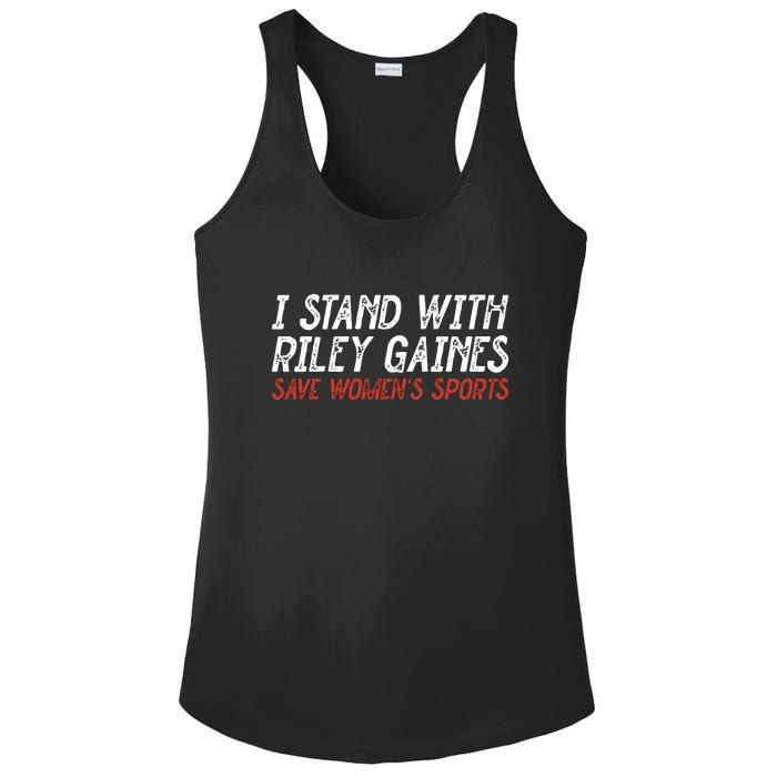 I Stand With Riley Gaines Save Womens Sports Ladies PosiCharge Competitor Racerback Tank