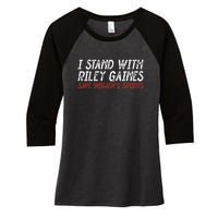 I Stand With Riley Gaines Save Womens Sports Women's Tri-Blend 3/4-Sleeve Raglan Shirt