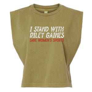 I Stand With Riley Gaines Save Womens Sports Garment-Dyed Women's Muscle Tee