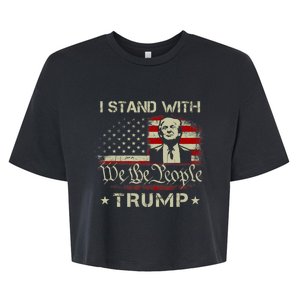 I Stand With Trump Pro Trump Supporter Free Trump Bella+Canvas Jersey Crop Tee