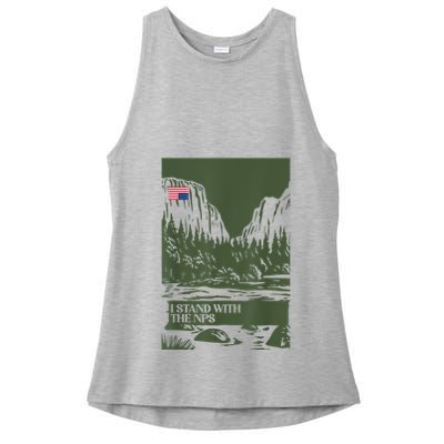 I Stand With The Nps National Park Support Park Rangers Ladies PosiCharge Tri-Blend Wicking Tank