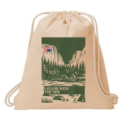 I Stand With The Nps National Park Support Park Rangers Drawstring Bag
