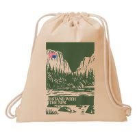 I Stand With The Nps National Park Support Park Rangers Drawstring Bag