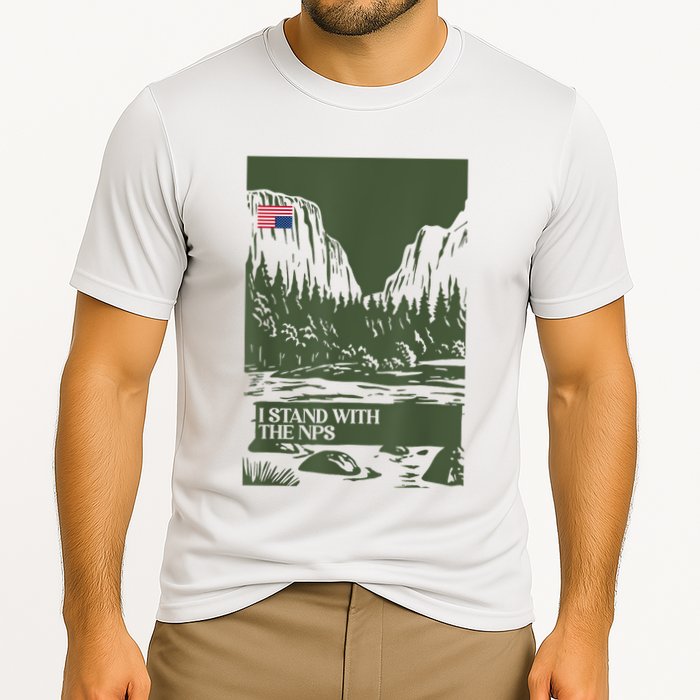 I Stand With The Nps National Park Support Park Rangers Cooling Performance Crew T-Shirt