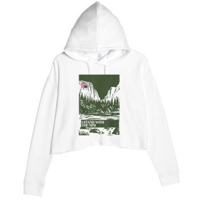 I Stand With The Nps National Park Support Park Rangers Crop Fleece Hoodie
