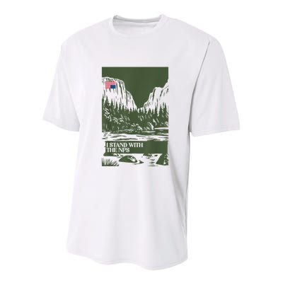 I Stand With The Nps National Park Support Park Rangers Youth Performance Sprint T-Shirt