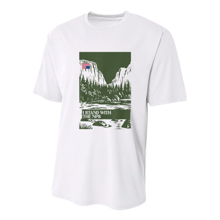 I Stand With The Nps National Park Support Park Rangers Youth Performance Sprint T-Shirt