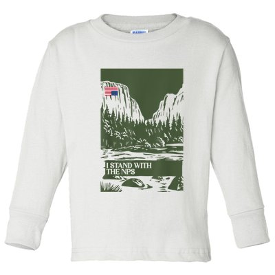 I Stand With The Nps National Park Support Park Rangers Toddler Long Sleeve Shirt