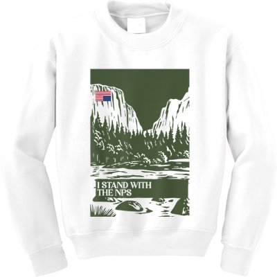 I Stand With The Nps National Park Support Park Rangers Kids Sweatshirt