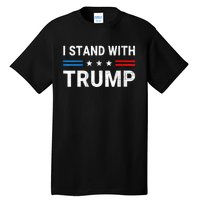 I Stand With Trump American Flag Tall T-Shirt