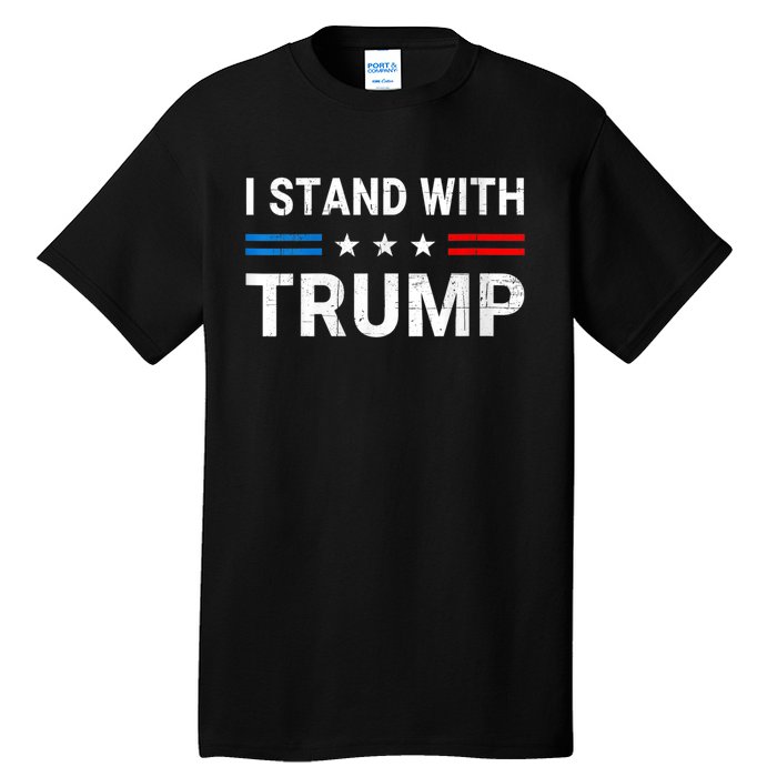 I Stand With Trump American Flag Tall T-Shirt