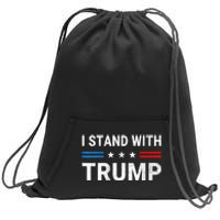 I Stand With Trump American Flag Sweatshirt Cinch Pack Bag