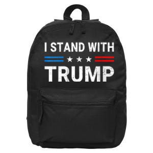 I Stand With Trump American Flag 16 in Basic Backpack