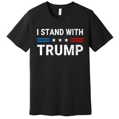 I Stand With Trump American Flag Premium T-Shirt