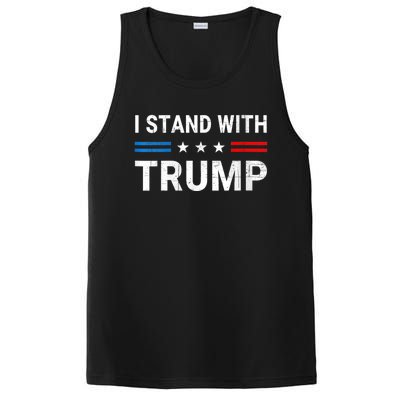 I Stand With Trump American Flag PosiCharge Competitor Tank