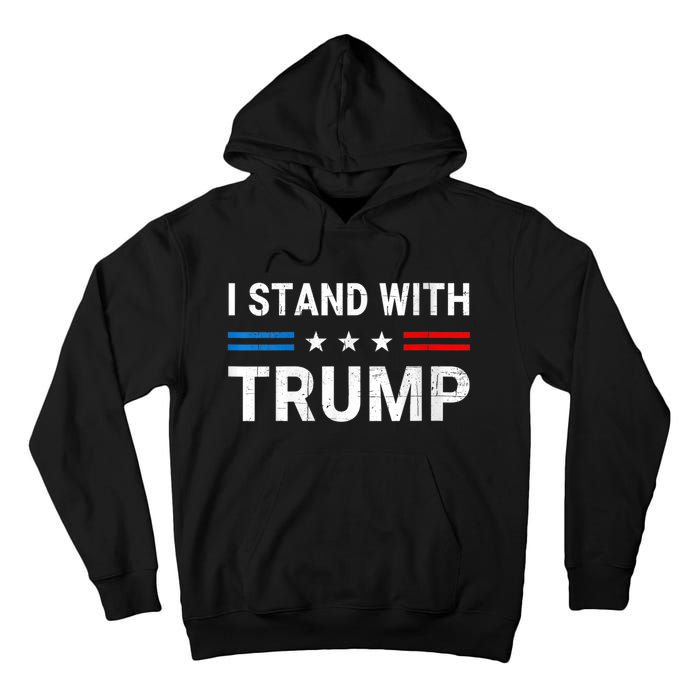 I Stand With Trump American Flag Tall Hoodie