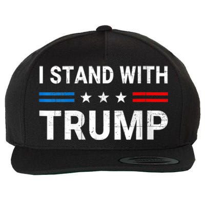 I Stand With Trump American Flag Wool Snapback Cap