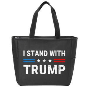 I Stand With Trump American Flag Zip Tote Bag