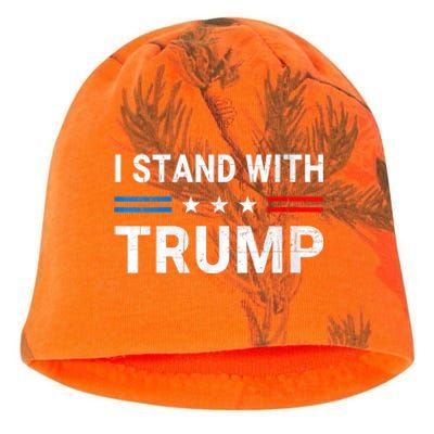 I Stand With Trump American Flag Kati - Camo Knit Beanie