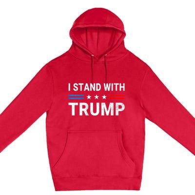 I Stand With Trump American Flag Premium Pullover Hoodie