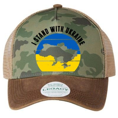 I Stand With Ukraine Ukrainian Map Legacy Tie Dye Trucker Hat