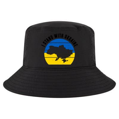 I Stand With Ukraine Ukrainian Map Cool Comfort Performance Bucket Hat