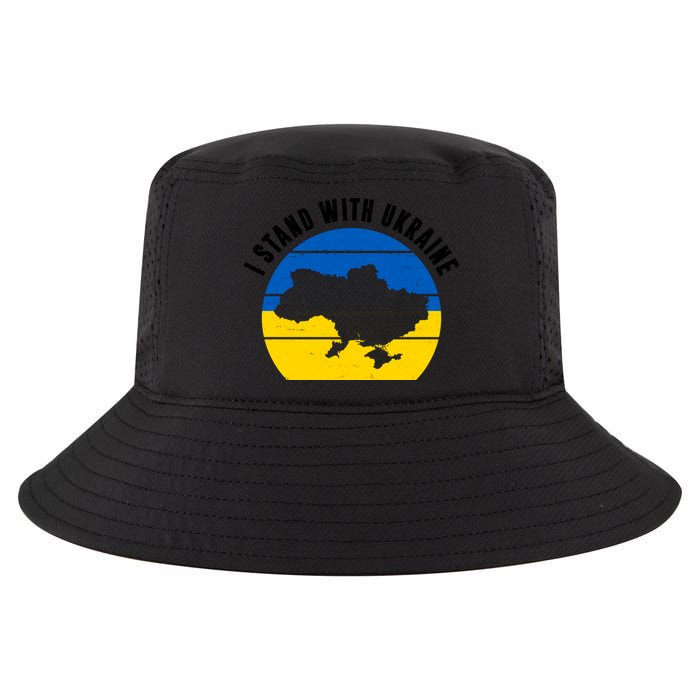 I Stand With Ukraine Ukrainian Map Cool Comfort Performance Bucket Hat