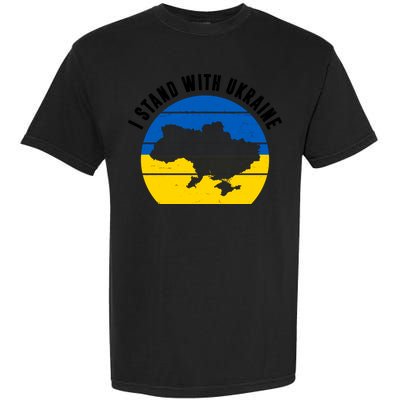 I Stand With Ukraine Ukrainian Map Garment-Dyed Heavyweight T-Shirt