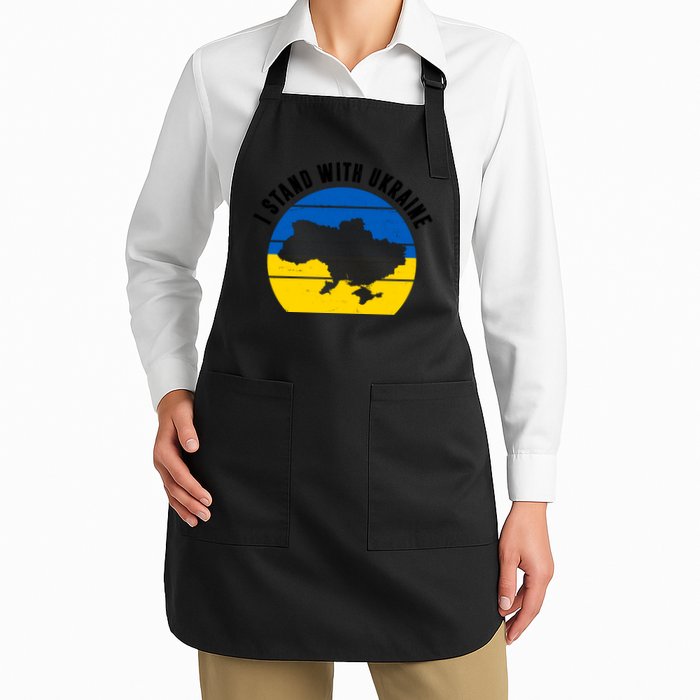 I Stand With Ukraine Ukrainian Map Apron