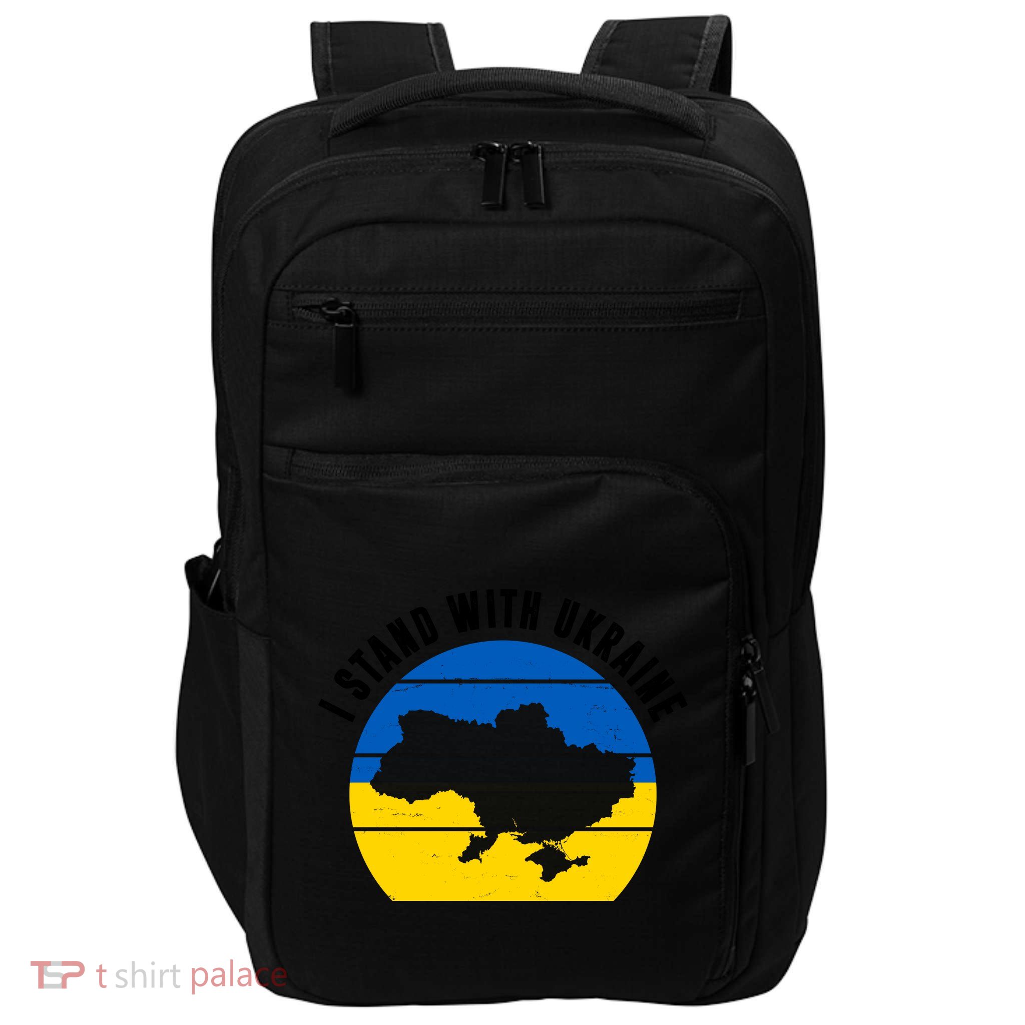 I Stand With Ukraine Ukrainian Map Impact Tech Backpack