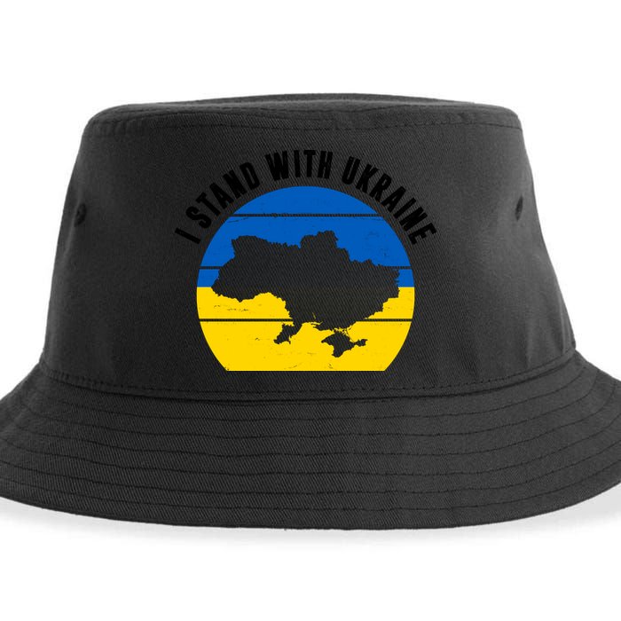I Stand With Ukraine Ukrainian Map Sustainable Bucket Hat