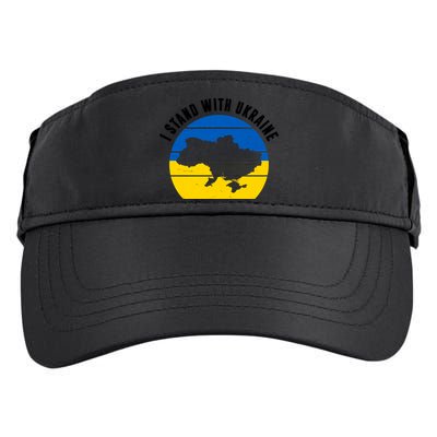I Stand With Ukraine Ukrainian Map Adult Drive Performance Visor