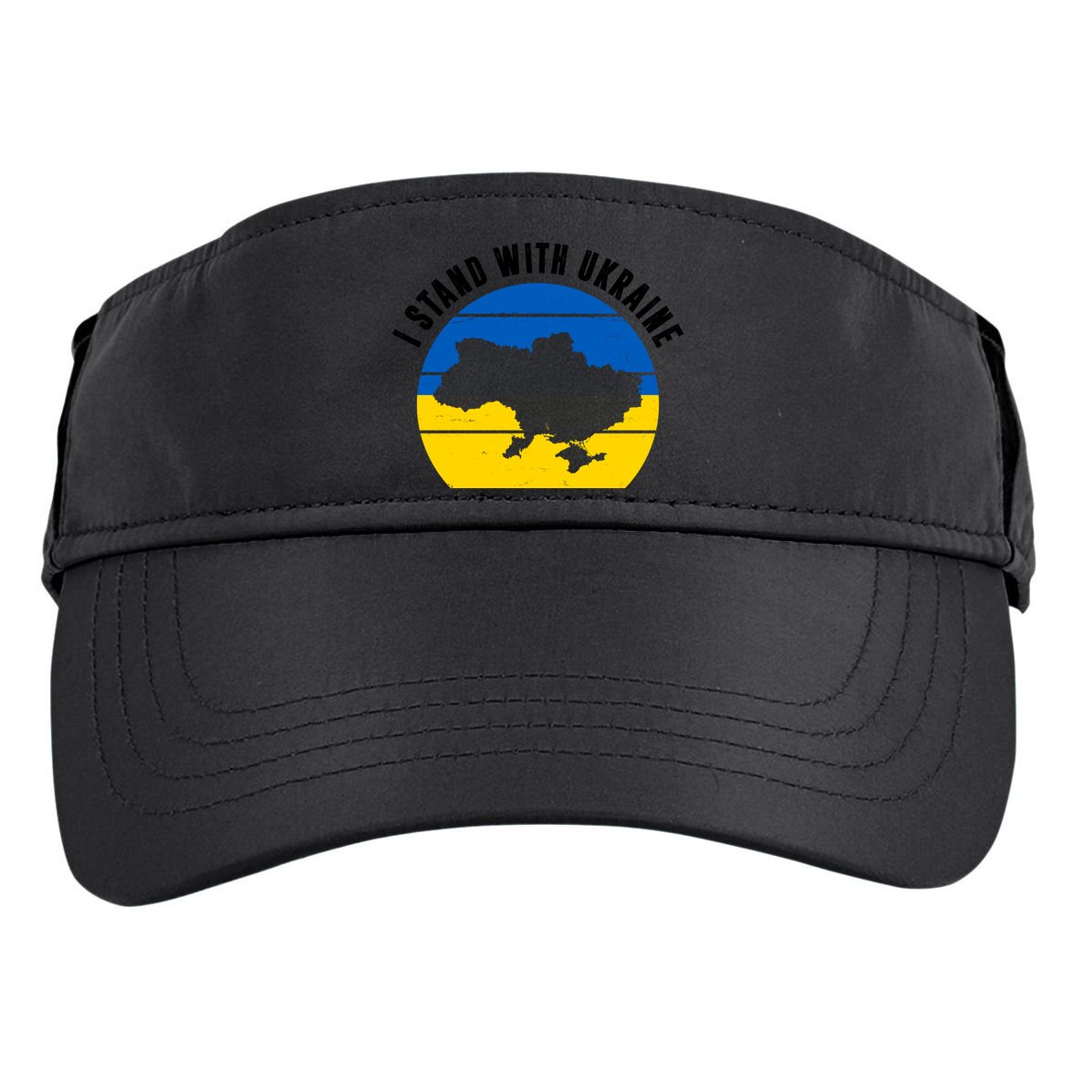 I Stand With Ukraine Ukrainian Map Adult Drive Performance Visor
