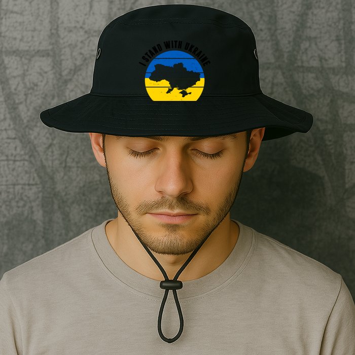I Stand With Ukraine Ukrainian Map Bucket Hat
