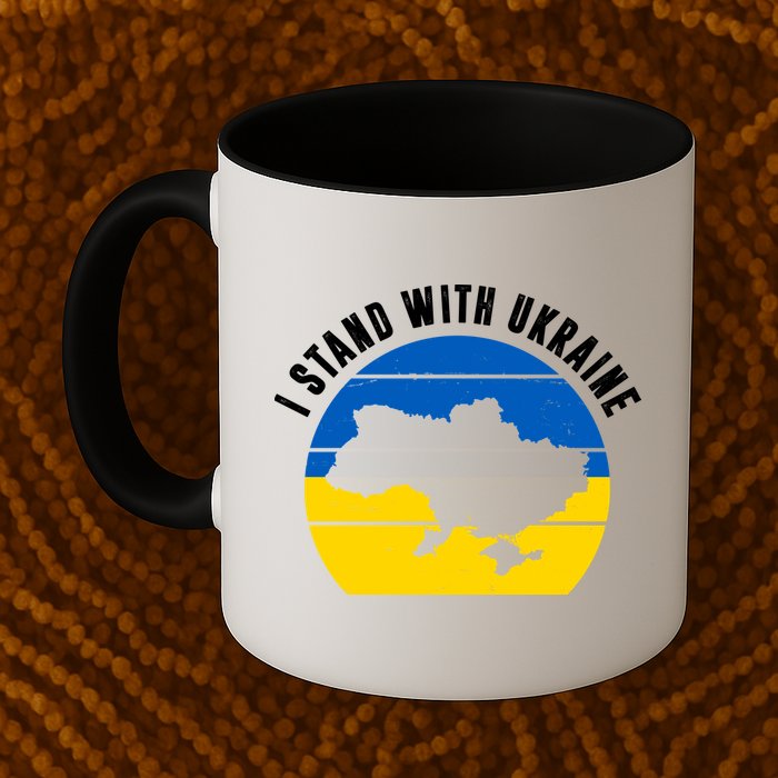 I Stand With Ukraine Ukrainian Map Mug