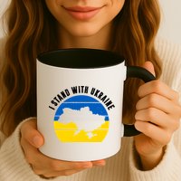 I Stand With Ukraine Ukrainian Map Mug